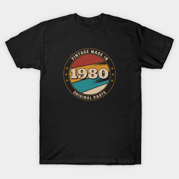 Vintage, Made in 1980 Retro Badge T-Shirt by SLAG_Creative